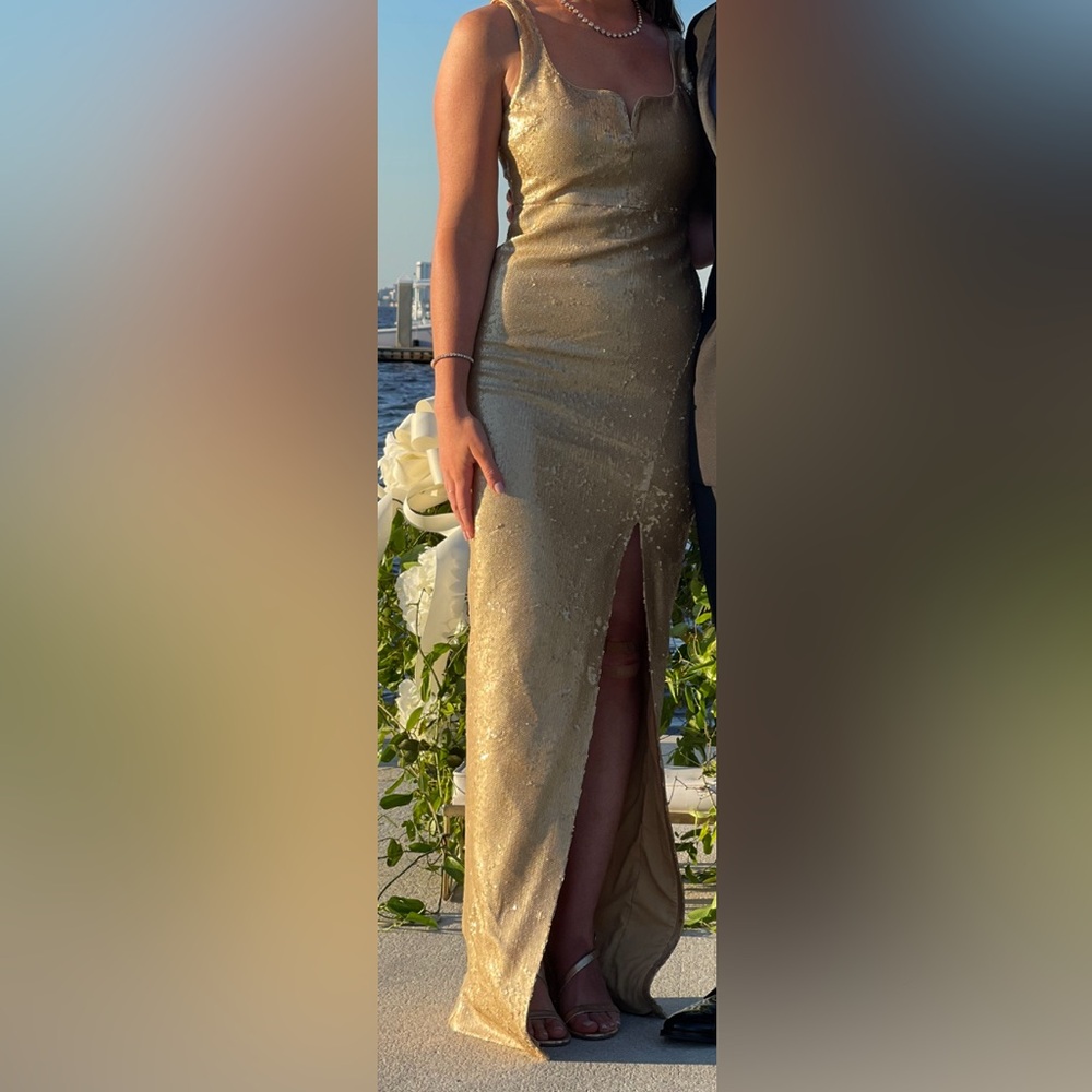 Likely Gold Sequin Gown